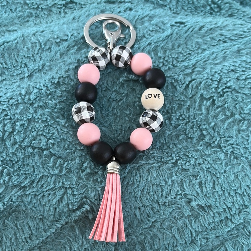 Handmade wristlet keychain